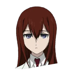 😒 257ba46b Kurisu Makise Steins;Gate Anime, Weiblich, Wissenschaftlerin, Porträt, Charakter telegram sticker