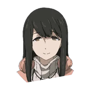 🙂 acefc8fa Anime Mädchen, lange Haare, lächelnd, süß, Cartoon, Porträt telegram sticker