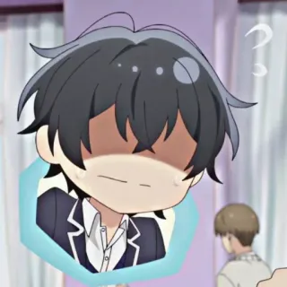 😰 18af74ad Anime, Chibi, Verward, Vraagteken, Cartoon telegram sticker