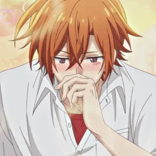 ☺️ 1cfce862 anime, blozend, mannelijk, personage, schattig, uitdrukking telegram sticker