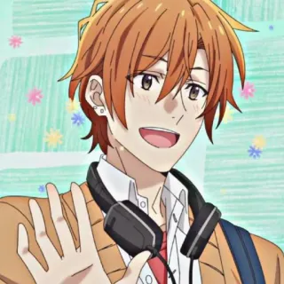 😀 2a41f002 Anime, Personage, Koptelefoon, Glimlach telegram sticker