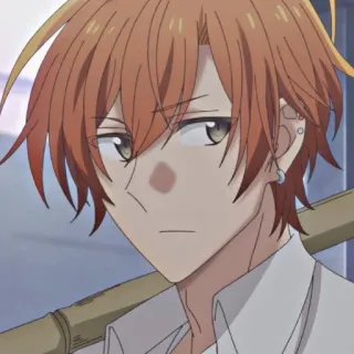 😠 472e1925 Anime, Personage, Jongen, Oranje haar telegram sticker