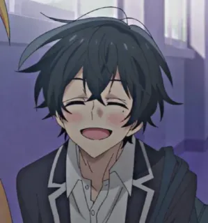 😄 ac033ad8 anime, glimlach, jongen, cartoon, student telegram sticker