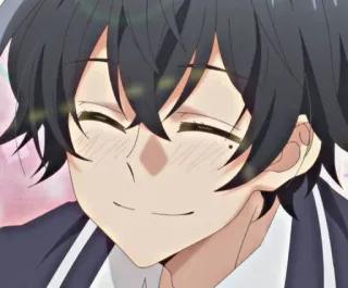 😊 ba9eb12b Anime, Jongen, Glimlach, Schattig, Vrolijk, Blozen telegram sticker