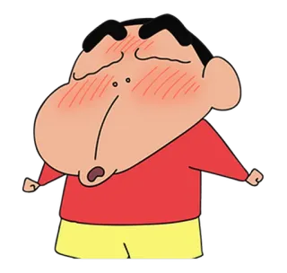 😊 017a81a6 Shin-chan Crayon Shin-chan 动漫, 蜡笔小新, 卡通, 害羞, 脸红 telegram sticker