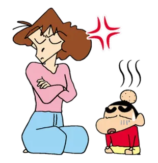😡 50237b16 Shin-chan Crayon Shin-chan 动漫, 卡通, 生气, 烦躁, 沮丧 telegram sticker