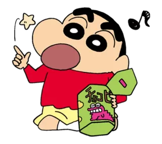 😋 7097aca4 Shin-chan Crayon Shin-chan チョコビ 卡通, 动漫, 零食, 日本, 蜡笔小新, 巧克比 telegram sticker