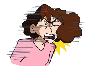 😱 84e59a45 卡通, 生气, 恼火, 女性 telegram sticker