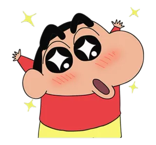 😍 d0563be8 Shin-chan Nohara Crayon Shin-chan 卡通, 动漫, 兴奋, 快乐, 蜡笔小新 telegram sticker