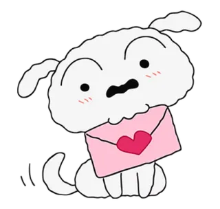 😍 d585191b 狗, 字母, 心, 粉色, 卡通 telegram sticker
