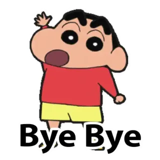 🖖 68a708a1 Shin-chan Crayon Shin-chan Bye Bye anime, cartone animato, addio, arrivederci, salutare telegram sticker