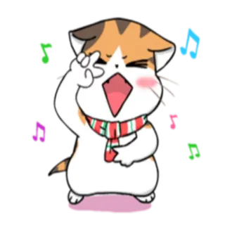 🎧 1eb7b514 猫, 围巾, 音乐, 可爱, 动物, 卡通 telegram sticker