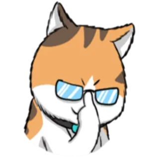😈 b87aaf62 猫, 贴纸, 眼镜, 中指, 表情符号, 冒犯, 卡通 telegram sticker