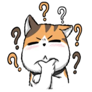 ❓ fa2e8c65 猫, 问题, 思考, 困惑, 表情符号, 贴纸 telegram sticker