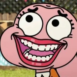 😀 4d63f73f Anias Watterson The Amazing World of Gumball การ์ตูน, สีชมพู, ยิ้ม, ใบหน้า whatsapp sticker