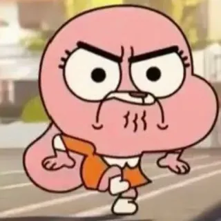😡 6682596b Anais Watterson The Amazing World of Gumball การ์ตูน, โกรธ, สีชมพู, ตัวละคร, สัตว์ whatsapp sticker
