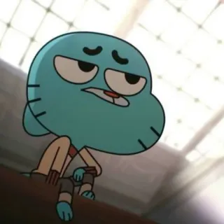 😕 8d6f70eb Gumball Watterson The Amazing World of Gumball การ์ตูน, กัมบอล, แมวสีฟ้า, อนิเมชั่น, ตัวละคร whatsapp sticker