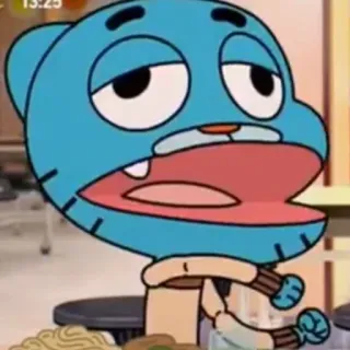 😞 91686854 Gumball Watterson The Amazing World of Gumball การ์ตูน, Gumball, แมวสีฟ้า, เหนื่อย whatsapp sticker
