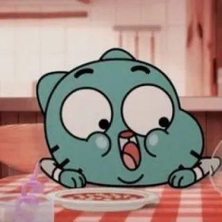 🤤 93c7e151 Gumball Watterson The Amazing World of Gumball การ์ตูน, แมว, หมากฝรั่ง, กิน, แอนิเมชัน whatsapp sticker