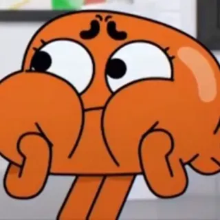 😣 94ee91e3 Darwin Watterson The Amazing World of Gumball การ์ตูน, ปลา, สีส้ม, ตลก, โกรธ whatsapp sticker