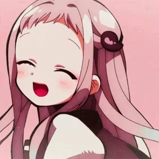 🦄 29314c67 Yashiro Nene Toilet-bound Hanako-kun Anime, Lucu, Kawaii, Gadis, Tersenyum, Rambut merah muda, Senang, Manga telegram sticker