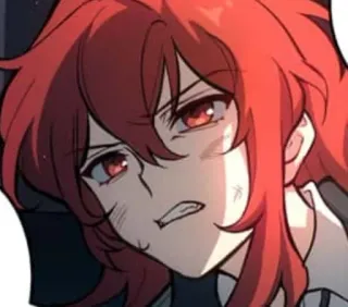 🌟 e283ae22 Diluc Genshin Impact 애니메이션, 빨간 머리, 원신, 다이루크, 게임 whatsapp sticker