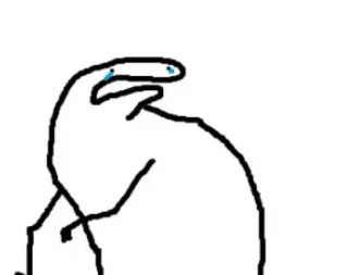 🦦 625a0750 florkofcows, smutny, płacz, biały, minimalistyczny, kreskówka telegram sticker