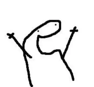 🦦 fdc34b14 patyczak, rysunek, abstrakcja, postać, linia, ręce w górę telegram sticker