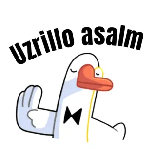 ❌ 3ecc40c2 Uzrillo asalm eend, monocle, cartoon, dier, schattig, vogel telegram sticker