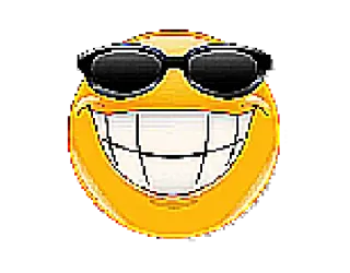 😎 df110b2c Emoji, Kacamata hitam, Senyum, Keren, Wajah kuning whatsapp sticker