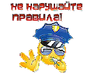 ⛔️ eebec617 НЕ НАРУШАЙТЕ ПРАВИЛА! polisi, aturan, emoji, peringatan, hukum, petugas whatsapp sticker