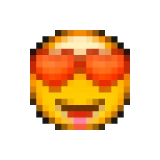 😍 5872e19f Emoji, Piksel, Cinta, Kacamata hitam, Mata hati telegram sticker