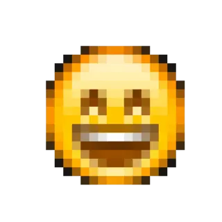 😄 99aa8acf Emoji, Piksel, Tertawa, Senang telegram sticker