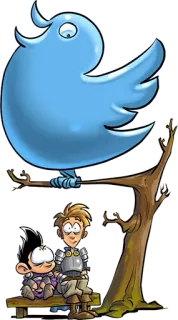 🦜 5a84b8df Twitter, 青い鳥, 漫画, ソーシャルメディア telegram sticker