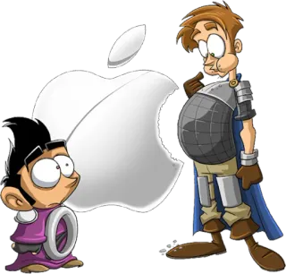 🍏 b528e2cd 漫画, りんご, キャラクター, ファンタジー, ユーモア, 風刺 telegram sticker