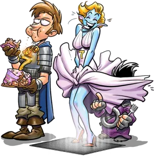 7⃣ d1671ef8 漫画, パロディ, ファンタジー, お祝い, ケーキ, 鎧, 魔法使い, ユーモア telegram sticker