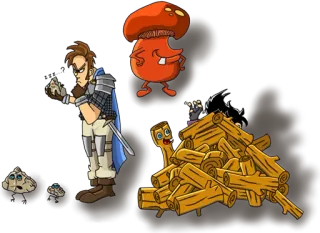 🤨 d3f86b4c ファンタジー, 冒険, 漫画, キャラクター, 剣, ユーモア telegram sticker