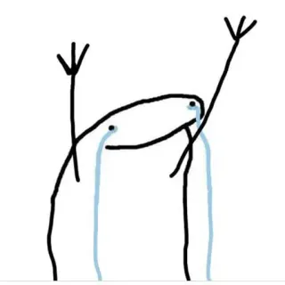 😭 46f34260 weinen, strichmännchen, meme, emotional, traurig, tränen, feier telegram sticker