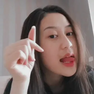 🧺 546659ba женщина, девушка, азиатка, портрет, селфи, корейское сердце whatsapp sticker