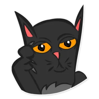 😑 6d7a9542 gato, dedo corazón, ofensivo, grosero, gesto, animal, dibujo animado whatsapp sticker