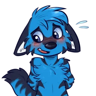 🤪 50bdc4c6 Фурри, Антропоморфный, Мультяшный, Животное, Милый, Синий telegram sticker