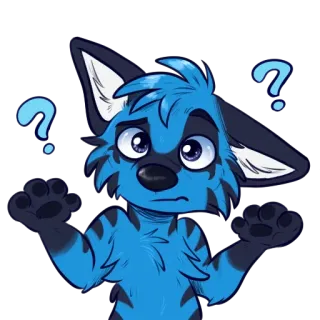 😒 dcfee6c1 Мультик, Фурри, Животное, Вопрос, В замешательстве, Иллюстрация, Наклейка telegram sticker