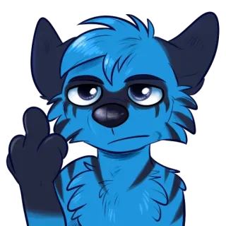 😙 e0e4276e Фурри, Средний палец, Оскорбительный, Грубый, Мультфильм, Жест telegram sticker