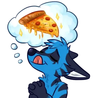 😚 f18e86e0 Фурри, Пицца, Мультфильм, Собака, Еда, Мечта, Милый, Иллюстрация telegram sticker