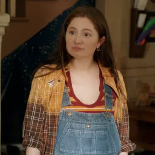 😏 39210c19 mujer, peto, camisa, retrato, televisión telegram sticker