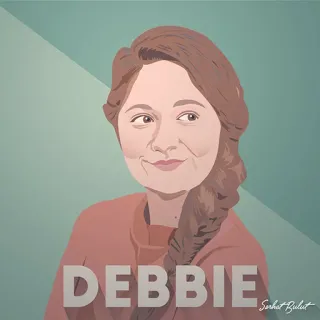 👧 a87cff1d DEBBIE retrato, mujer, arte digital, ilustración telegram sticker