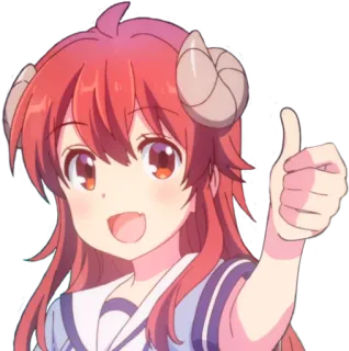 😃 ae935fa7 Shamiko Machikado Mazoku (Demon Girl Next Door) Anime, Demon, Kciuk w górę, Słodkie, Dziewczyna, Shamiko telegram sticker