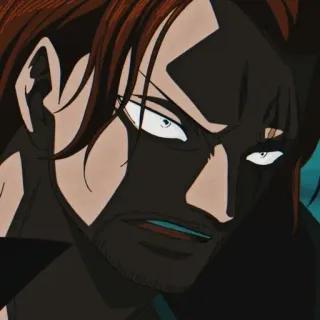 🍁 56cb20f1 Shanks One Piece Shanks, One Piece, anime, pirate, red hair, captain telegram sticker