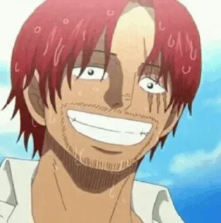 🍁 a4ce8a98 Shanks One Piece anime, pirate, red hair, Shanks, One Piece, sweating telegram sticker