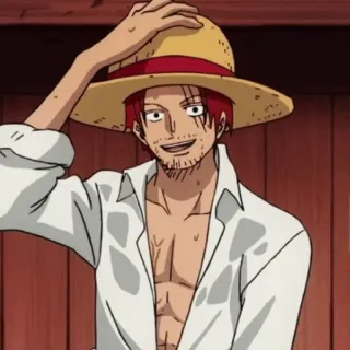 🍁 b0836837 Shanks One Piece anime, Shanks, One Piece, pirate, straw hat, red hair telegram sticker